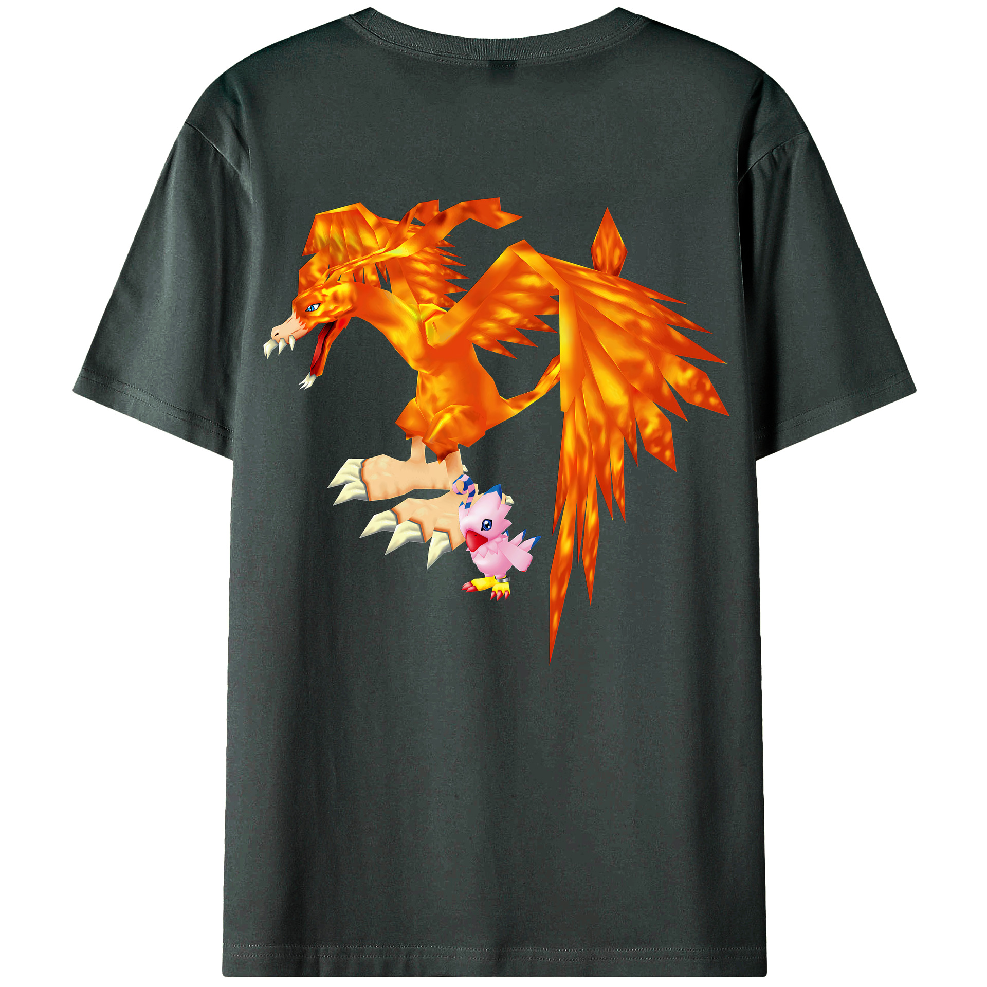 （画像用） Digimon デジタルモンスター/デジモン 綿100％ メンズ半袖Tシャツ（バックプリント） 通気性